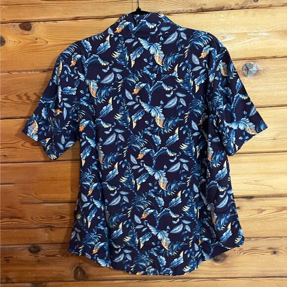 NWT SR vs Sandrine Rose Hawaiian Print Button Up Short Sleeve Shirt - Picture 2 of 5